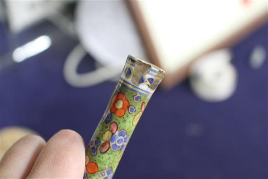 A Chinese Kangxi period clobbered bottle vase and a group of Japanese ceramics,